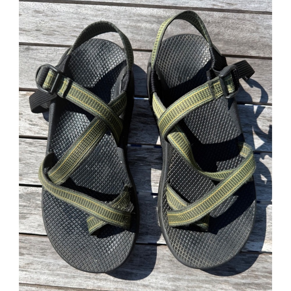 Chaco Z/1 Unaweep Sandals Mens 10 Vibram Sole Green Black Hiking Water